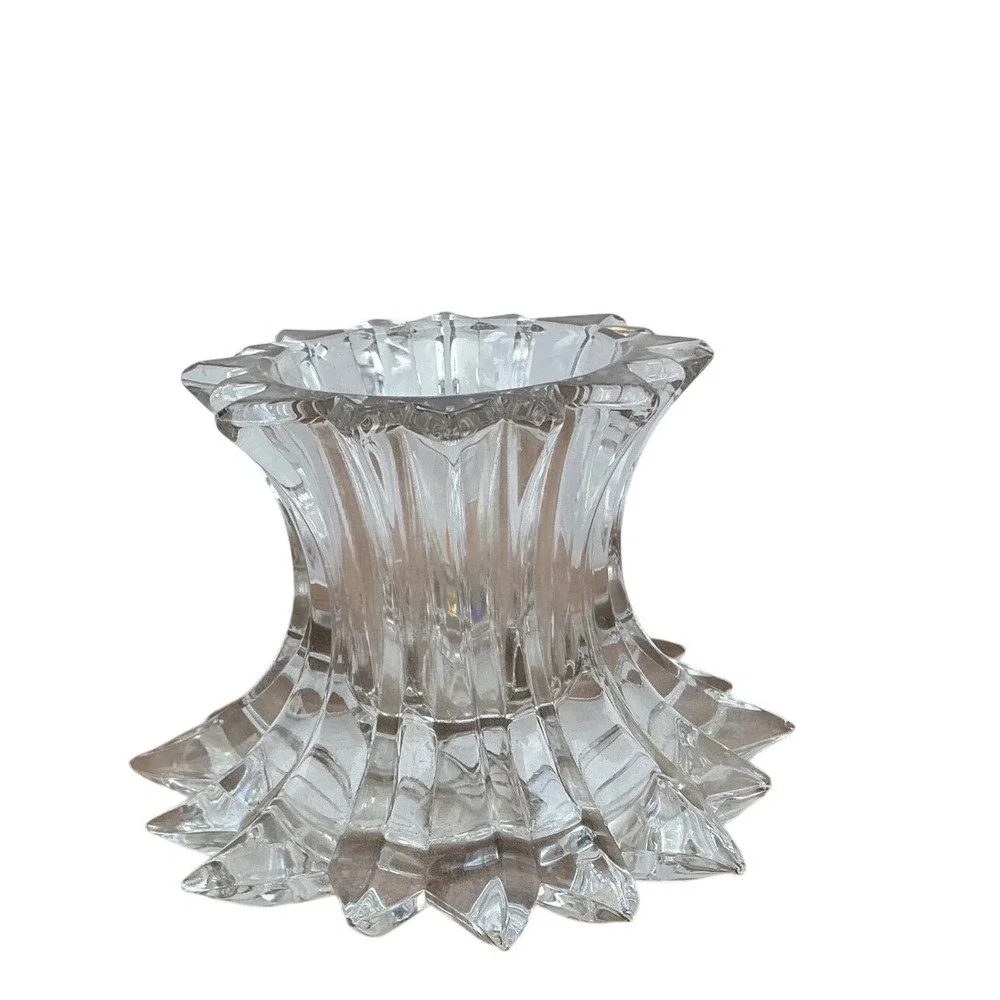 Vintage Cut Crystal Glass Décor BundleVase & Candle Holders Set, Elegant Display